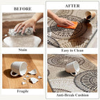 HEBE Cushioned Kitchen Mats for Floor Set of 2, Non Slip Anti Fatigue Kitchen Rugs and Mats, Floral Waterproof Comfort Foam Standing Mat Floor Carpet for Kitchen,Home Office,Sink,Laundry