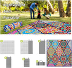 Waterproof Picnic Blankets Foldable & Portable 80''x80'' Boho Picnic Mat for Outdoors, Large Washable Picnic Blanket for Travel Camping Beach, Park Grass Picnic Blanket Accessories for Adults