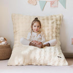 MAXYOYO 3 in 1 Kids Bean Bag Chair Bed, Child Floor Sofa for Gaming, Reading, Convertible Bean Bag Floor Cushion with Machine Washable Cover for Living Room Bedroom, Beige