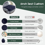 HIGOGOGO Tufted Corduroy Recliner Seat Cushion for Elderly, 20x20x6 Inch Extra Large Square Seat Cushion for Recliner Chair, Floor Pillow, Office Chair, Car, No Pressure on Thighs, Navy