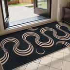 Tangsoo Easy Jute 2x4 Small Throw Rugs for Entryway,Washable Thin Indoor Outdoor Door Mat,Black Non-Slip Indoor Floor Small Carpet for Entrance Kitchen Hallway Bedroom Front Porch