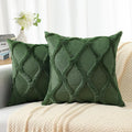 decorUhome Spring Throw Pillow Covers 16x16 Inch Set of 2, Soft Plush Faux Fur Wool Forest Elf Accent Couch Pillow Covers for Modern Farmhouse Bed Sofa Living Room