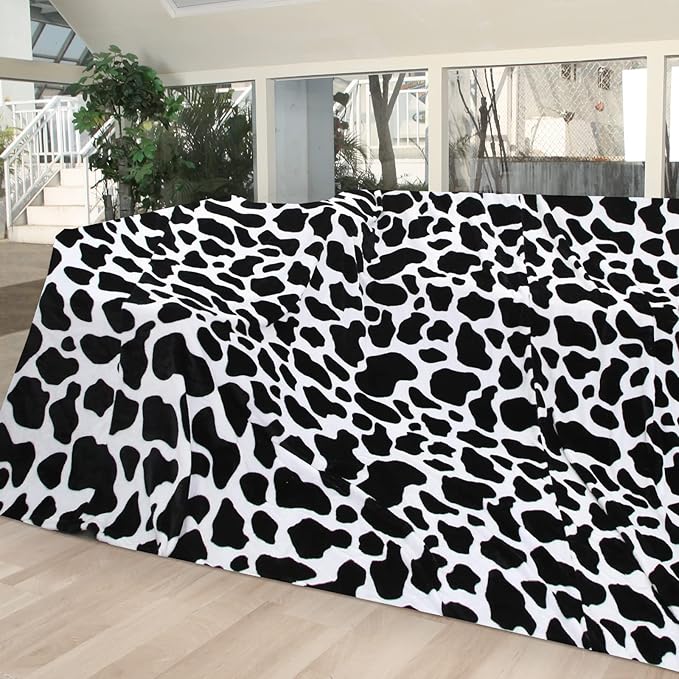 MACEVIA Cow Print California King Blanket for Bed, Flannel Fleece Big Soft Blanket, Huge Blankets 120"x120" Cozy Warm Comfort, Extra Large Plush Giant for Travel Camping 260GSM (Dairy Cow)