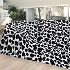 MACEVIA Cow Print California King Blanket for Bed, Flannel Fleece Big Soft Blanket, Huge Blankets 120"x120" Cozy Warm Comfort, Extra Large Plush Giant for Travel Camping 260GSM (Dairy Cow)