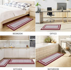 Mattitude Kitchen Mats Set of 2 Cushioned Anti-Fatigue Non-Skid Rug Sets Ergonomic Comfort Standing Mat for Kitchen, Floor, Office, Sink, Laundry,Red