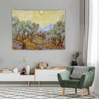 Van Gogh Olive Trees Tapestry Wall Hanging, Vintage Art Wall Decor for Bedroom, Dorm, Living Room, Aesthetic Polyester Tapestry with Hanging Accessories, 30x40 Inch
