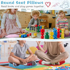 Tinideya 24 Pcs Round Floor Cushions Floor Pillows Meditation Seat Pillows Flexible Seating for Adults Kids, Chair Cushions for Classroom, Nursery, Living Room, Yoga(Small 11.8 Inch,Multi Color)