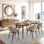 6x9 Area Rug for Living Room Floral Washable Non-Slip Gray Rugs for Bedroom Dinning Room Ultra-Thin Indoor Grey Rug