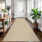 EARTHALL Long Runner Rug 3x12 Ft Washable Runners for Hallways Cotton Non Slip Entryway Runner Braided Kitchen Runner Indoor Outdoor Carpet Runners for Entryway, Hall, Foyers, Golden Beige/White