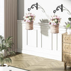 8 Inch Plant Hanger Plant Hook - 2 Pack Metal Plant Bracket Wall Hooks, Modern Designfor Hanging Flower Basket, Lanterns, Bird Feeder, Wind Chimes Indoor & Outdoor.