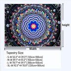 Amonercvita Blacklight Tapestry Trippy Mandala Tapestries UV Reactive Galaxy Stars Tapestry Psychedelic Neon Tapestries Wall Hanging Hippie Black Light Poster for Bedroom