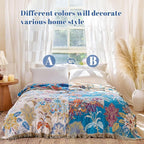 MSGKV Boho Throw Blanket for Bed Cotton 60"x80" Floral Blanket Twin Size Couch All Seasons Muslin Spring Breathable Lightweight Farmhouse Blankets