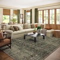 Washable Living Room Area Rug: 9x12 Rugs for Bedroom Vintage Stain Resistant Non Slip Low Pile Large Boho Carpet for Kitchen Dining Room Farmhouse Kids Room Nursery
