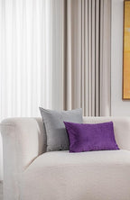 Lumbar Pillow Covers 12x20 Purple: Pack of 2 Cozy Soft Velvet Rectangular Modern Luxury Decorative Throw Pillow Cases for Sofa Couch Living Room Bed Home Decor