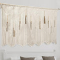 Extra Large Macrame Wall Hanging 70.8" × 39" Boho Tapestry Woven Decor- Cotton Tassel Curtain Beige Chic Bohemian Wall Art for Home Living Room Bedroom Dorm Wedding (Includes Rod)