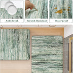 KIMODE Anti Fatigue Kitchen Mats for Floor 20"x47"+20"x32", Cushioned Abstract Kitchen Rugs Sets of 2, Padded Kitchen Floor Mats, Comfort Standing Mats for Laundry Office Sink Desk Green