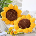 Coume 2 Pieces 3D Sunflower Flower Floor Pillow Seating Cushion Mat Sunflower Shaped Throw Pillow Yellow Chair Pads Decorative Plush for Bed Car Chair Sofa Office Gifts(19 Inch)