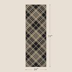 JTJ Geometric Outdoor Runner 2x6 - Easy Jute Woven Throw Rug for Kitchen, Balcony, Mudroom, Hallway Runner Non Slip Washable, Low Pile Vintage Black and White Checkered Aesthetic Decor