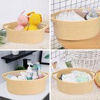 ABenkle Small Basket with Handles - Decorative Durable Rope Woven Storage Bin Shelf Storage Organizer Cube, Easter Baby Gift Basket, 12"x8"x5"