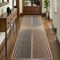 Tangsoo Rainbow Easy Jute Rug 2.6x8 Washable Runner Rug for Hallways,Non-Slip Thin Dark Brown Outdoor Rug,Modern Farmhouse Carpet for Porch Laundry Bedroom Living Room Entryway