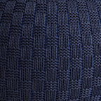 ARTPLAN - Round Knit Pouf - Woven Floor Ottoman - Handmade & Hand Stitched - 19.7 Dia x 12.8 High - Boho Home Décor - Living Room - Bedroom,Classic Blue