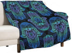 Boho Hamsa Throw Blanket Fatima Hand Bohemian Retro Mandala Blanket for Sofa Bed Couch Chair Or Dorm 60"x80"