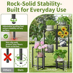 Plant Stand Outdoor,7 Tier Foldable Corner Tall Plant Shelf for Multiple Plants Flower Pot Holder Display Stand for Living Room Balcony Garden Patio -BlackS