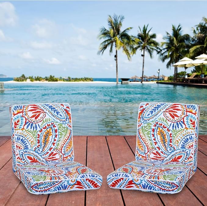JMGBird Floor Chair with Back Support - Adjustable 5-Position Gaming Chair, Waterproof Paisley Pattern, Indoor Outdoor Meditation Cushion