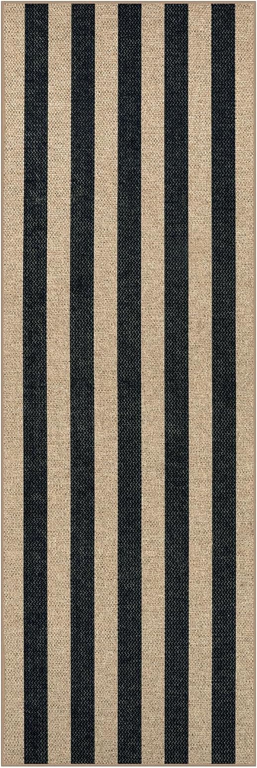 Lahome Striped Outdoor Runner Rug, 2x6 Washable Kitchen Rugs Non Slip Carpet Runners for Hallway 6ft, Farmhouse Non Shedding Lightweight Floor Carpet for Bedroom Entryway Front Porch
