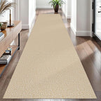 EARTHALL Washable Runner Rug 3x10 Ft Non Slip Runners for Hallways Long Cotton Rubber Backed Kitchen Runner Braided Indoor Floor Carpet Runners for Entryway, Hallway, Kitchen, Golden Beige/White