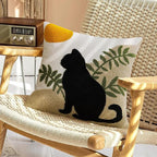 JASEN Cat Boho Throw Pillow Covers 18x18 Cute Absract Tufted Pillow Covers Cushion Case for Bed Couch Sofa Home Decor（Only 1 Pillow Cover）