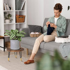 Plant Stand Indoor Outdoor, Mid Century Style Walnut Wood Color Plant Stand,Waterproof Design Modern Plant Table,Easily Assemble Come With Tools,Nice For Room Decor (M)