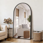Arched Wall Mirror for Bathroom,Mirrors for Wall,30"x55",Vanity Mirror for Bedroom Dresser, Entryway, Living Room, Metal Frame,Hanging or Leaning Against(Black)
