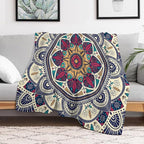 Abstract Mandala Throw Blanket Indian Hippie Bohemian Art Floral Texture Pattern Blanket for Sofa Bed Couch Chair Or Dorm 60"x80"