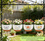 Set of 2-8 Inch Self Watering Hanging Planters for Indoor Outdoor，Hanging Plant Pots with Drainage & Removable Tray, Hanging Pots Holder for Ivy, Pothos, Ferns, Balcony & Patio, White Brown