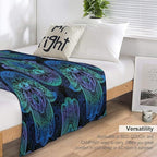 Boho Hamsa Throw Blanket Fatima Hand Bohemian Retro Mandala Blanket for Sofa Bed Couch Chair Or Dorm 30"x40"