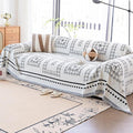 Houndstooth Couch Cover Blanket, Couch Blanket Cover, Boho Couch Cover, Chenille Sofa Covers Washable, XL Couch Covers for Oversized Sofa(1pc/Black/71×134")