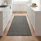 Green Jute & Cotton Braided Rug Runner 2' x 6' – Reversible Soft Hallway, Kitchen, Entryway Rug