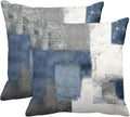 Britimes Throw Pillow Covers Modern Home Art Decor, 18 x 18 Inches Set of 2 Pillow Cases Decorative, Abstract Oil Painting Pillowcases for Bedroom, Living Room, Cushion Couch Sofa, Navy Blue White