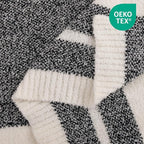 NEXHOME PRO Stripe Throw Blanket, Knit Blanket for Couch Bed Sofa Picnic, Ultra Soft Fuzzy Blankets, Luxury Striped Blanket for Women, Pet, Gifts, Black, 50 x 60 inches