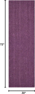 SAFAVIEH Natural Fiber Collection Runner Rug - 2'6" x 6', Purple, Handmade Jute, Farmhouse Style, Chunky Textured Thick Pile (NF447B)
