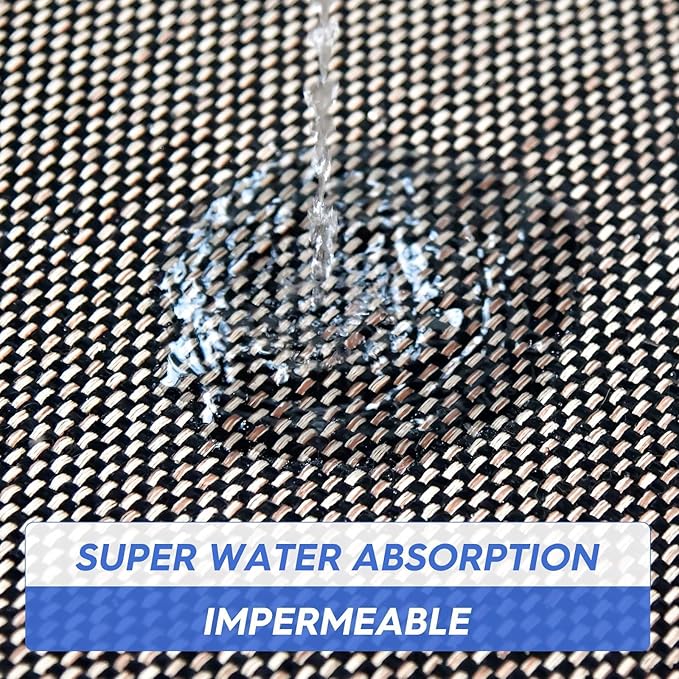 Artoid Mode Washable Non-Skid Kitchen Rugs and Mats Set of 2, Rubber Backing Home Decor Kitchen Mats for Floor Front of Sink Black - 17x29 and 17x47 Inch