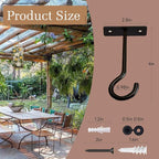 2Pack 4Inch Ceiling Hooks for Hanging Plant, Hanger for Indoor and Outdoor Plant Pots Holder, Wall Hook for Planters, Flower Basket, Wind Chimes, Lanterns, Lights, Bird Feeders, Home Decor-Black