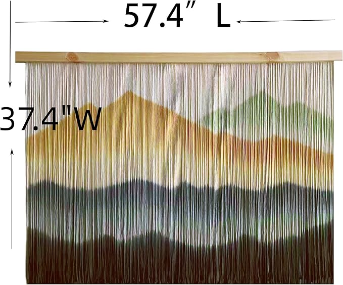 laddawan Extra Large Macrame Wall Hanging Dip-Dyed Tapestry Modern Wooden Home Wall Art For Living room Boho Handmade Wall Decor For Bedroom (Coffee)