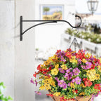 11 Inch Heavy Duty Plant Hangers Outdoor, Metal Plant Brackets for Hanging Baskets, Plant Wall Hooks for Bird Feeders, Wind Chimes & Lanterns, Premium Metal Hooks Matte Black, 30lbs Capacity