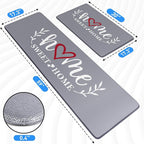 HappyTrends Kitchen Mat for Floor, 2PCS Cushioned Anti-Fatigue Kitchen Rugs, Waterproof Non-Slip Standing Mats and Rugs Set for Kitchen, Office, Laundry, Black, 17.3"×30"+17.3"×59"
