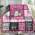 Raccoon Blanket Gifts for Women, Funny Stuffed Animal Throw Blanket, Best Birthday Gift for Kids Girls Adults 60"X50"