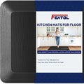 FEATOL Anti Fatigue Mat for Standing, 9/10 Extra Thick Ergonomic Standing Desk Mat, Comfort & Durable Memory Foam Standing Mat at Home,Office All Day (17" x 24", Black, 2PC)