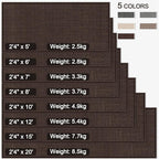 8ft Natural Jute Hallway Runner Rug Non Slip Washable, Rubber Backed Long Indoor Entryway Runner, Absorbent Kitchen Carpet Sink Rug, Deep Brown