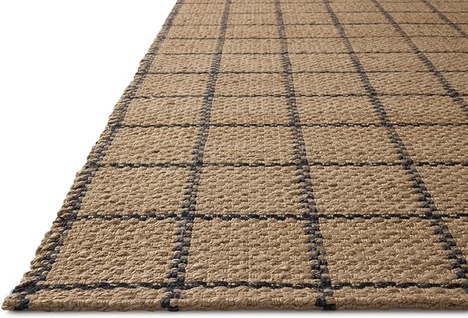 Loloi Chris Loves Julia Fletcher Collection FLE-01 Natural/Black 8'-6" x 11'-6", .37" Pile Height, Area Rug
